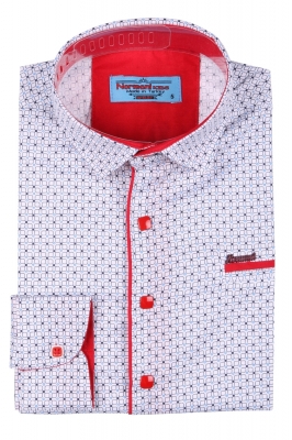 Детская рубашка в мелкий узор, длинный рукав (Арт. TB 3564)