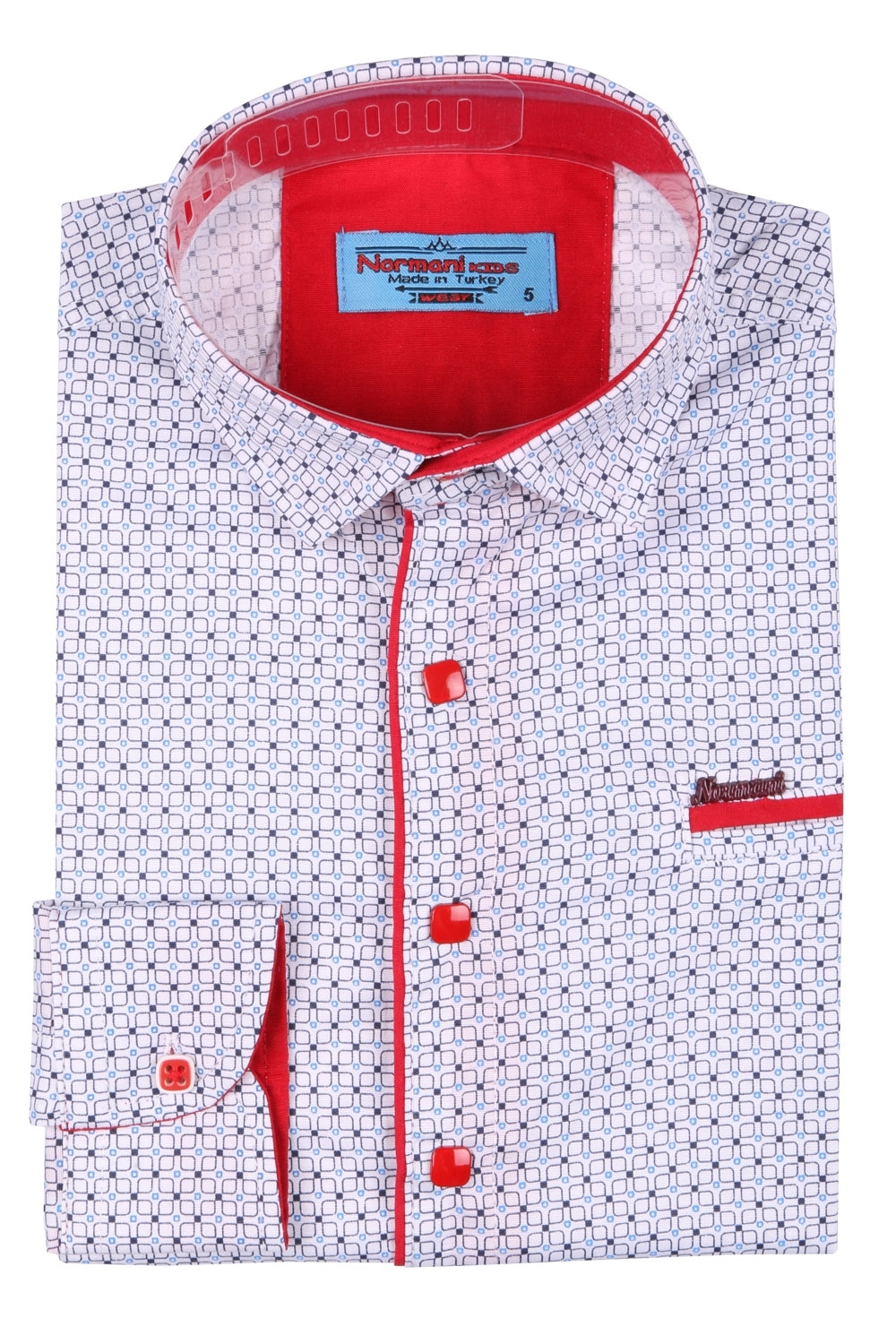 Дитяча сорочка у дрібний візерунок, довгий рукав (Арт. TB 3564)