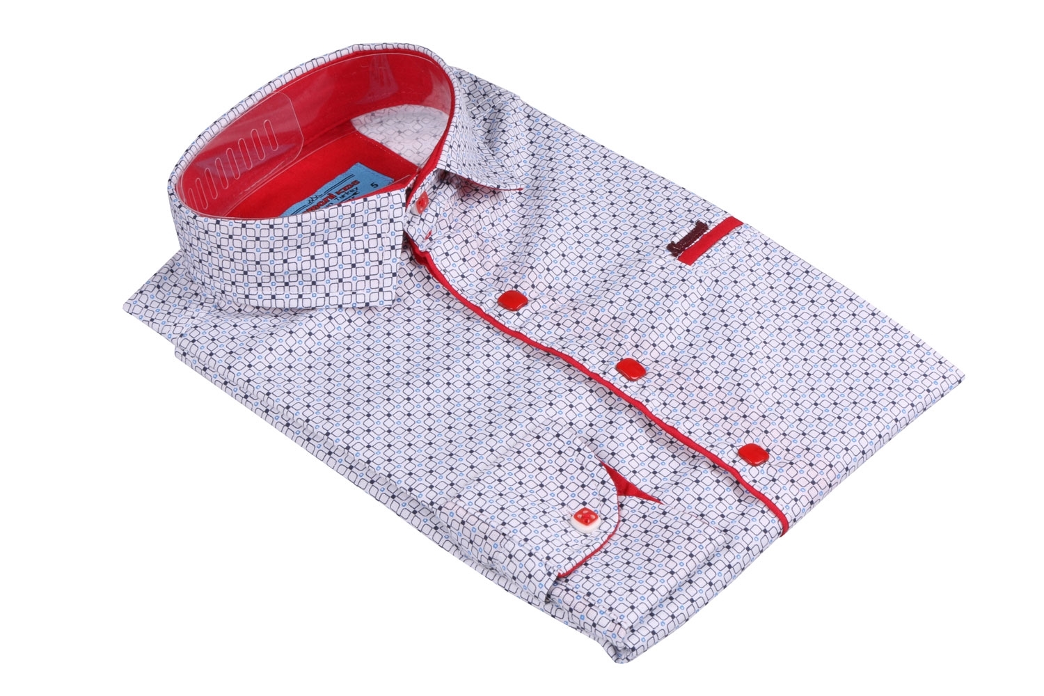 Дитяча сорочка у дрібний візерунок, довгий рукав (Арт. TB 3564)