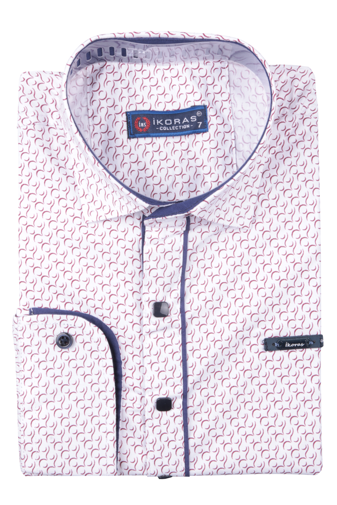 Детская рубашка в мелкий рисунок, длинный рукав (Арт. TB 4844)